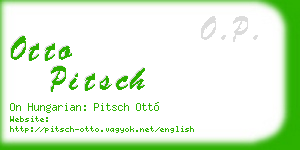 otto pitsch business card